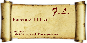 Ferencz Lilla névjegykártya